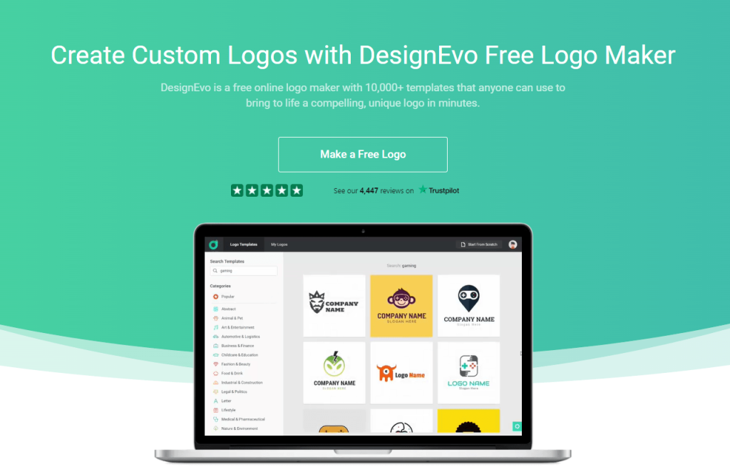 Pagina iniziale della recensione di DesignEvo