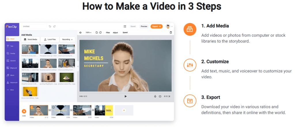 Обзор FlexClip Как сделать видео за 3 шага