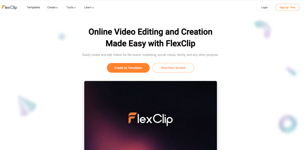 Главная страница FlexClip