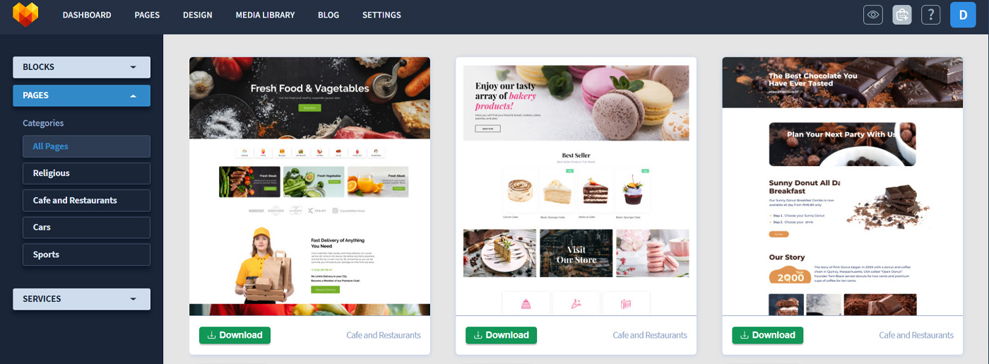 来自 Moto CMS 的内容存储