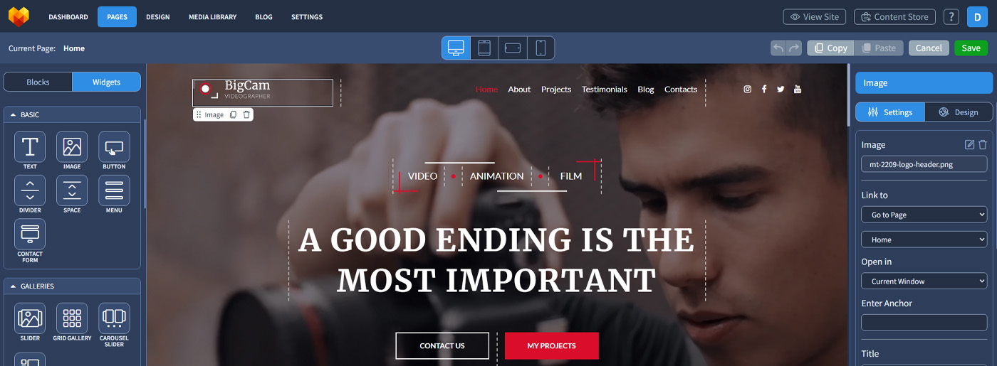 Виджет YouTube MotoCMS
