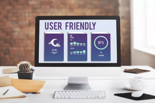 pantalla de la computadora que dice fácil de usar