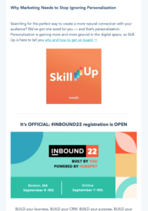 Screenshot dell'e-mail da hubspot.com
