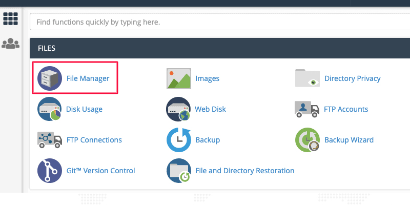 Entrez cPanel pour accéder