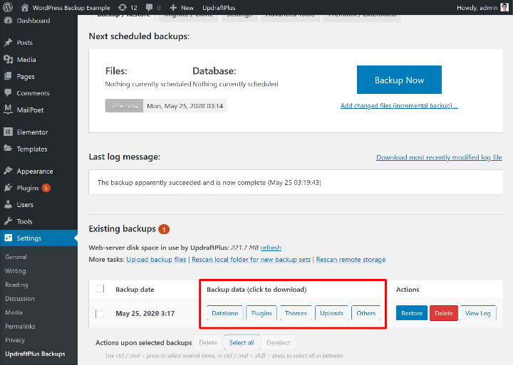 Paramètres WordPress