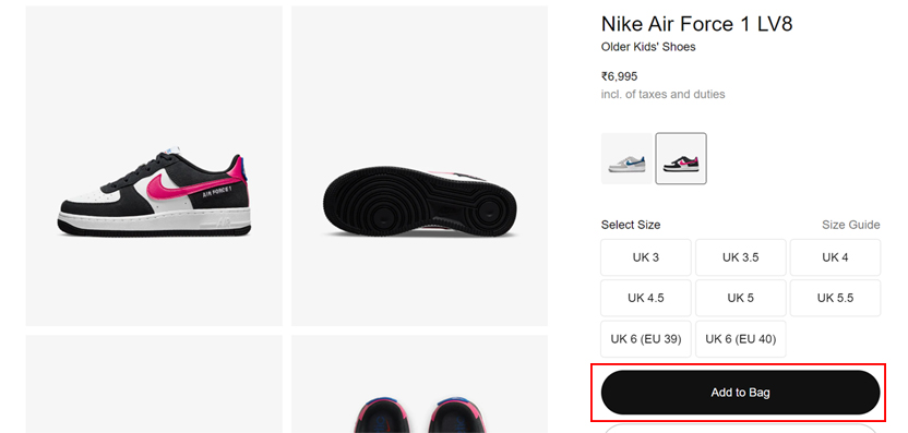 Botão adicionar ao carrinho