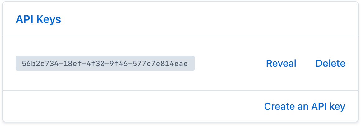 Cliquez sur Clés API