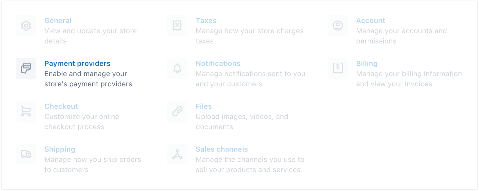 Appuyez sur Fournisseurs de paiement.