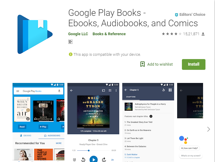 Google Playbooks-Audiobook App Player pentru Android