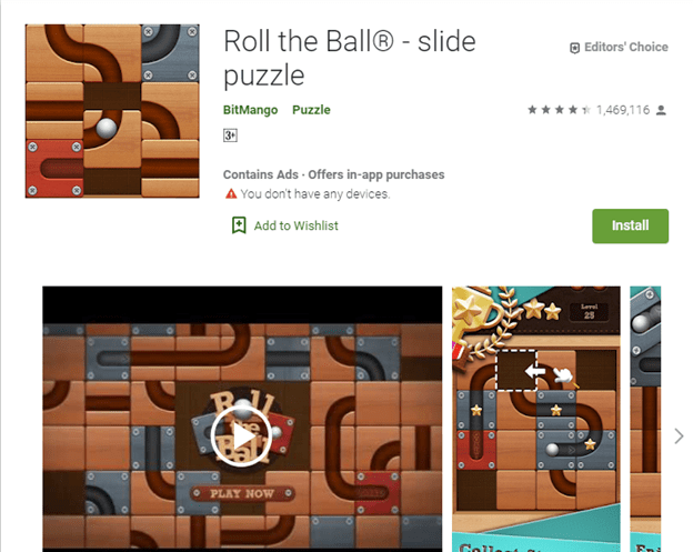 Beyin Fırtınası için En İyi Android Oyun Uygulamaları-LoRoll the Ball - Slide Puzzle