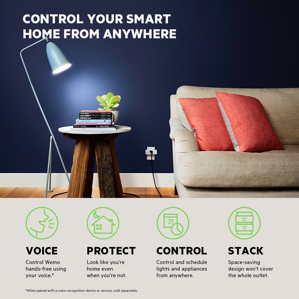Wemo Mini Smart Plug; imaginea stilului de viață; grafic informativ,