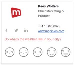 Пример обратной связи с электронной подписью Kees Mopinion