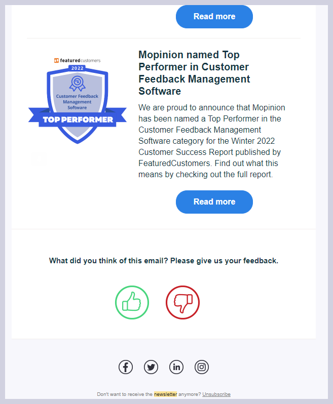 Exemple de newsletter