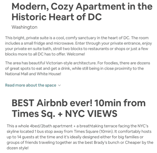 ต่อไปนี้คือตัวอย่างบางส่วนของคำอธิบายบ้านอัจฉริยะเมื่อใช้บ้านของคุณเป็นโฮสต์ของ AirBnB