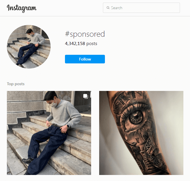 IG 上的赞助标签