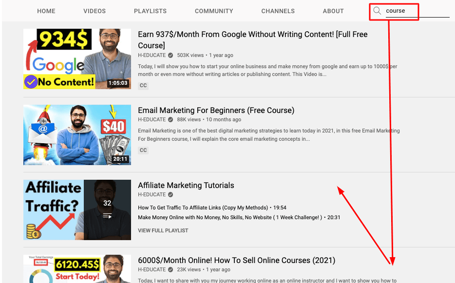 Cours H-Educate sur YouTube : choisissez le programme d'affiliation pour gagner de l'argent sur le pilote automatique
