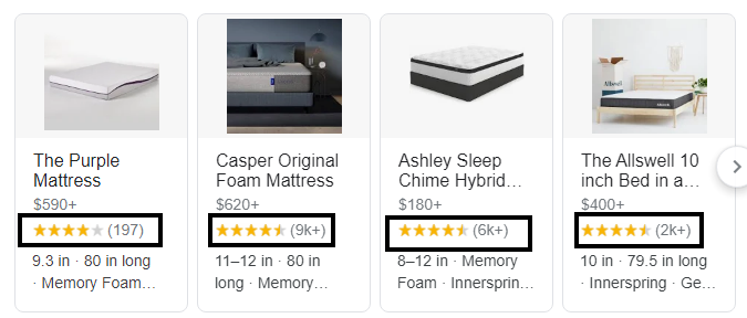 review produk di pencarian google