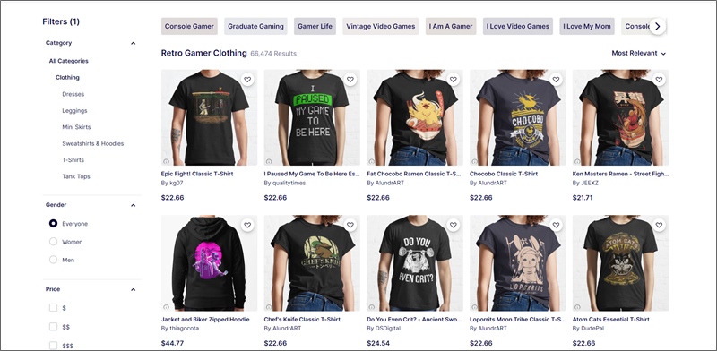 redbubble에서 비디오 게임 상품을 판매하여 돈을 벌다