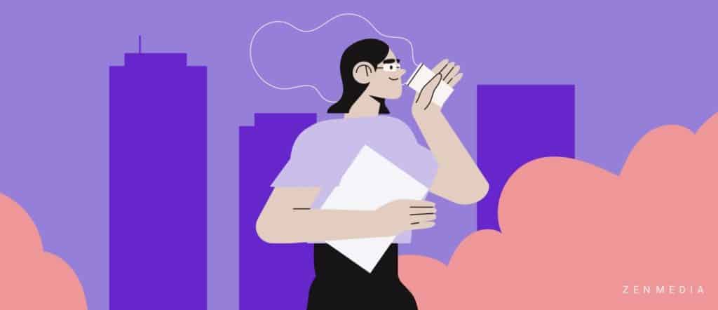 un CMO che si prende una pausa durante la giornata lavorativa