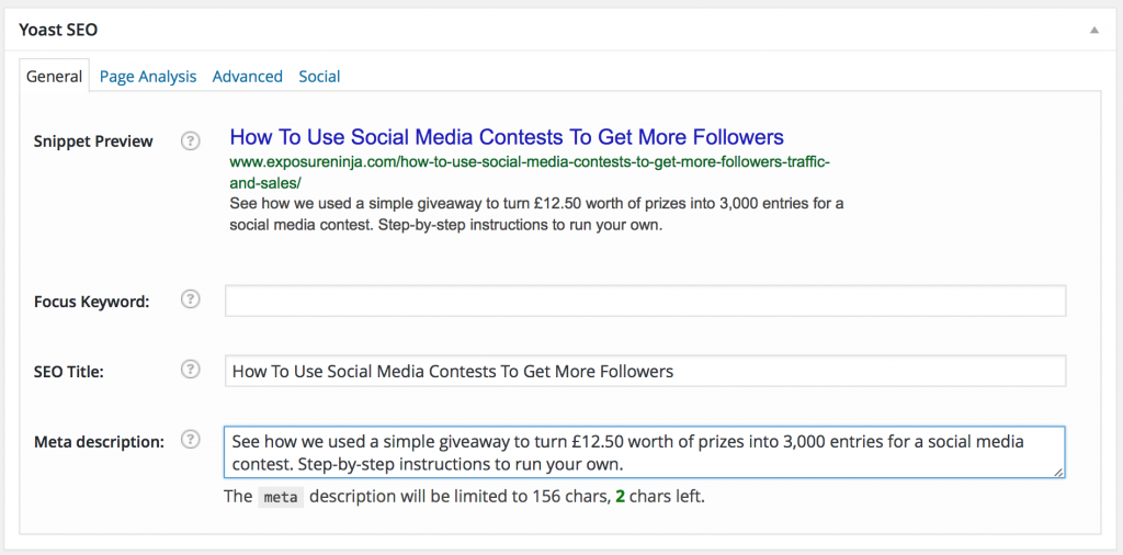 Ausschnitt von SEO YOAST