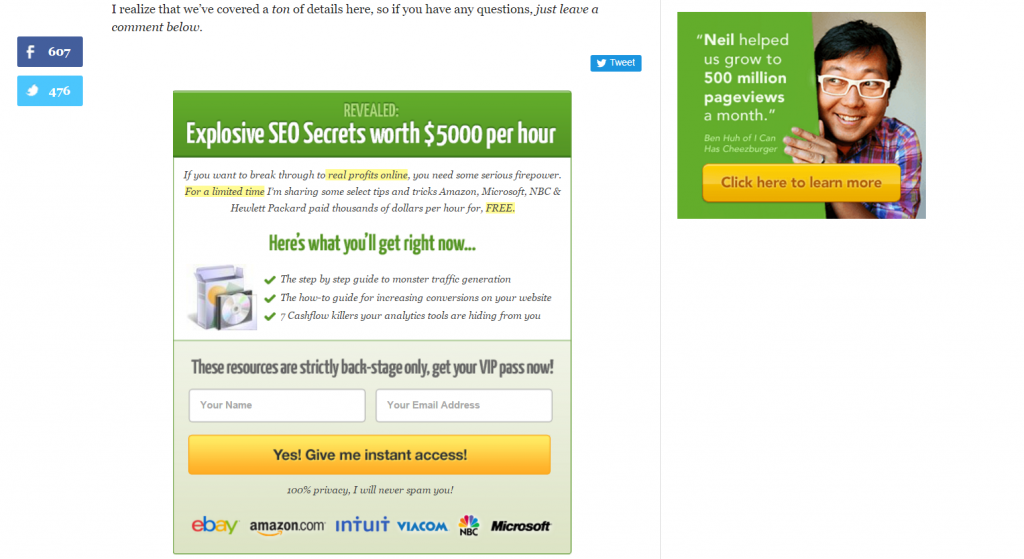 Screenshot des CTA im Blogbeitrag