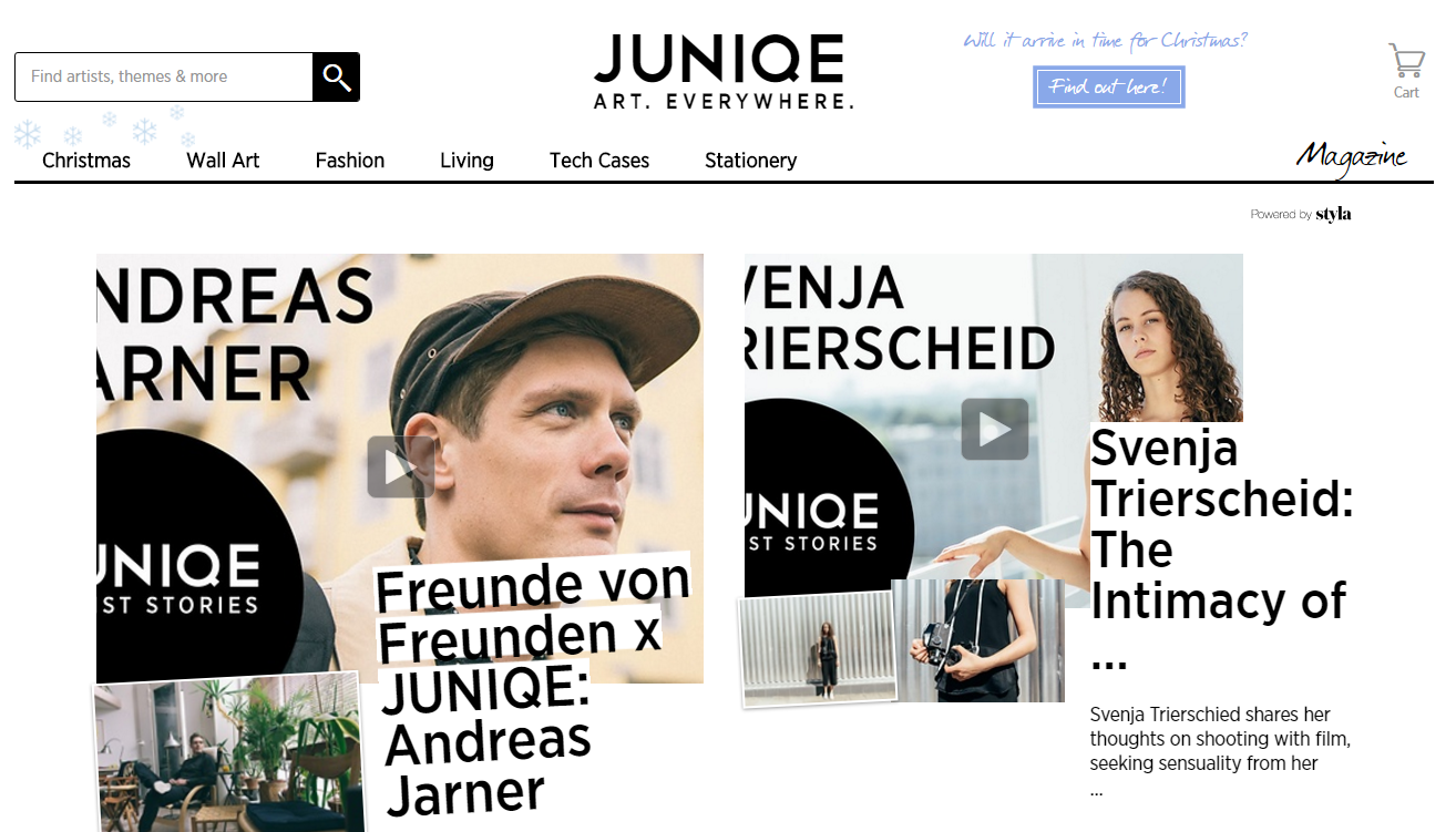 Screenshot des Juniqe-Blogs