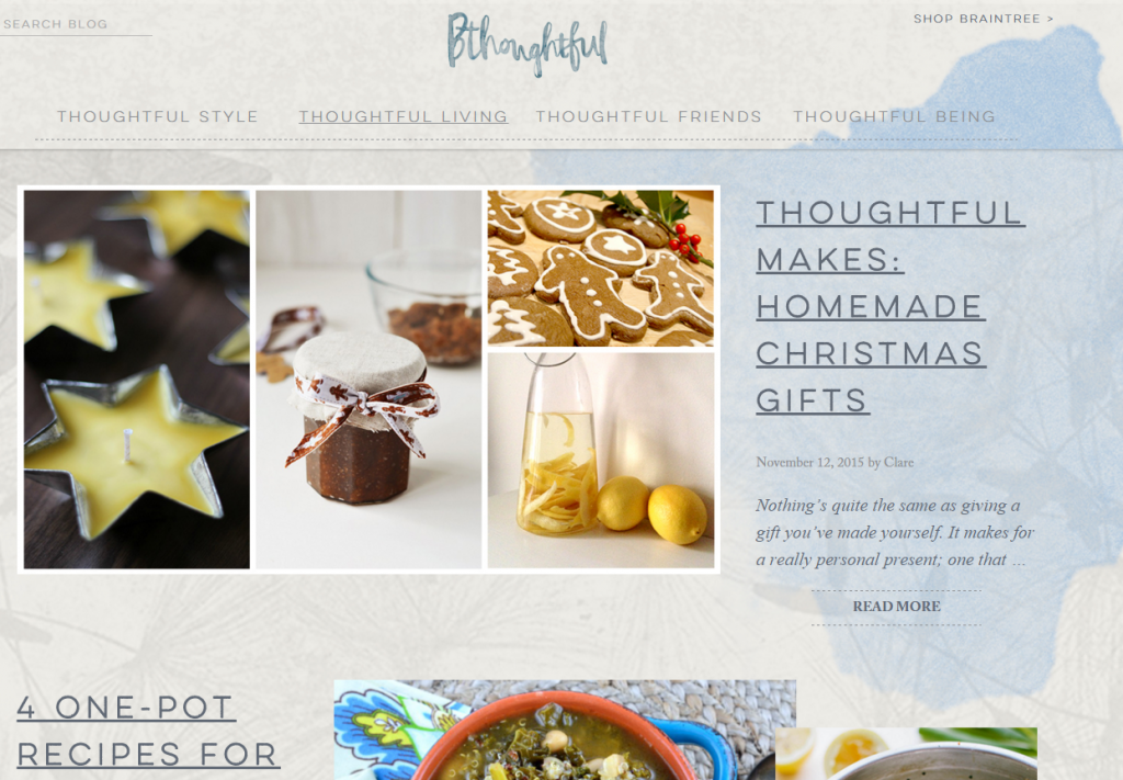 Screenshot von Bthoughtful, Blog