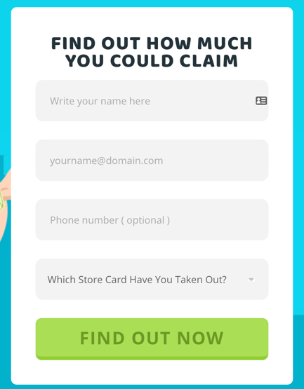 ウェブサイトのコンバージョン率を向上させるための合法的なリード生成ボックスのスクリーンショット
