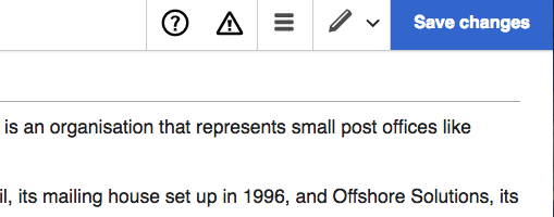 مقتطف من حفظ التغييرات للحصول على روابط خلفية Wikipedia