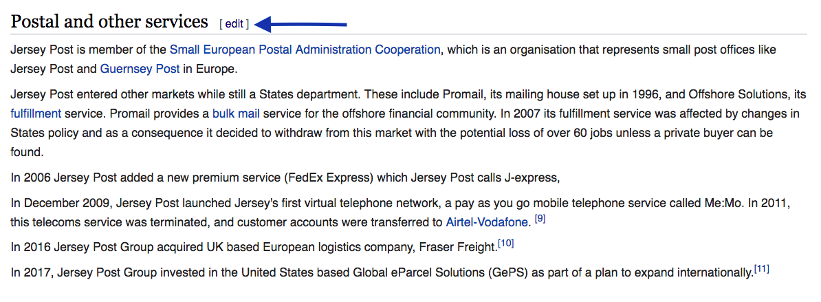 مقتطف من التحرير للحصول على روابط خلفية ويكيبيديا
