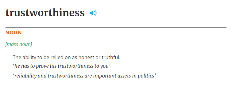 تعريف قاموس أوكسفورد الإنجليزي للثقة