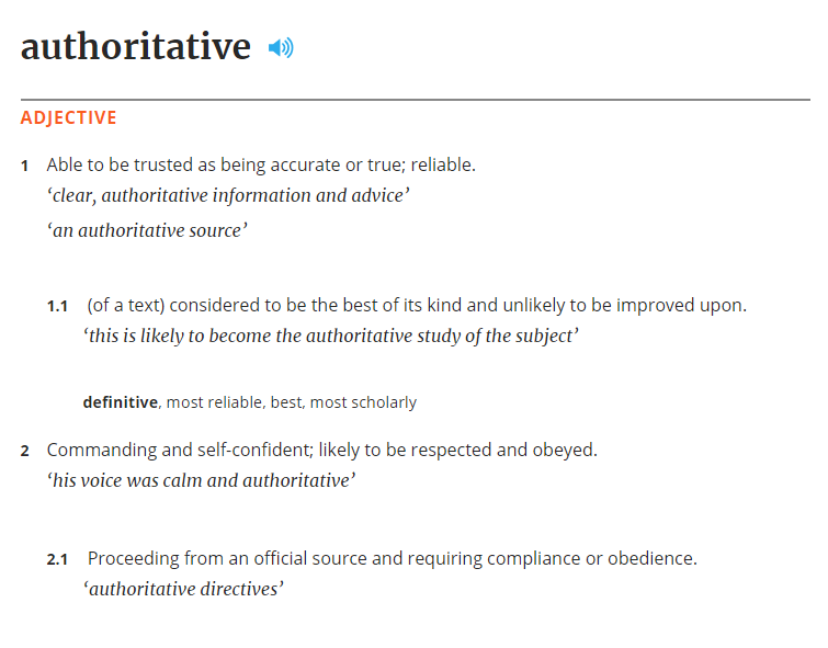 تعريف قاموس أكسفورد الإنجليزي لموثوق