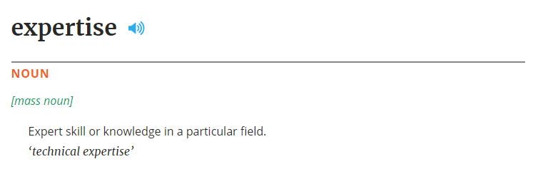 تعريف قاموس أكسفورد الإنجليزي للخبرة