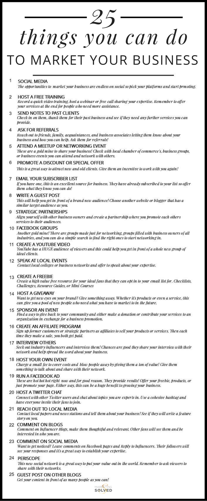 İşletmenizi pazarlamak için yapabileceğiniz 25 şey