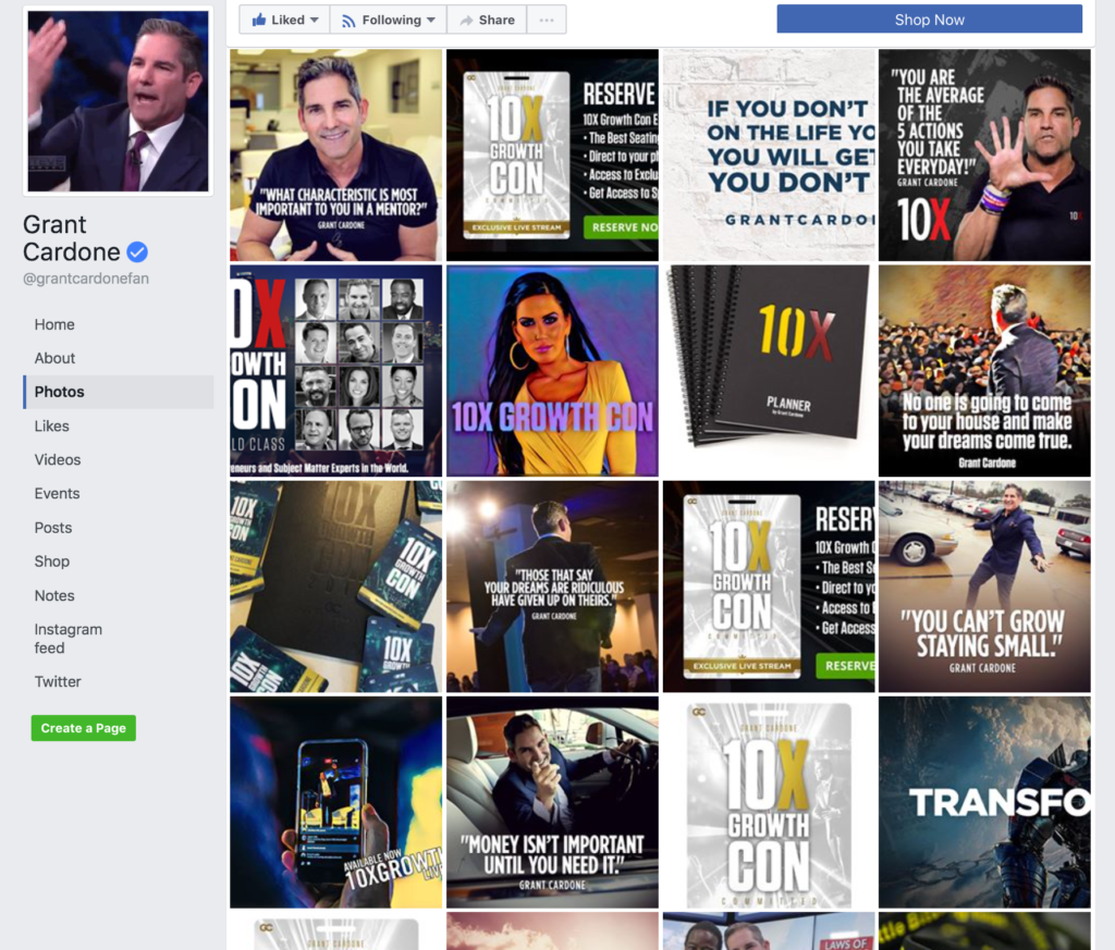 แกรนท์ Cardone โซเชียลมีเดียแบรนด์กราฟิก