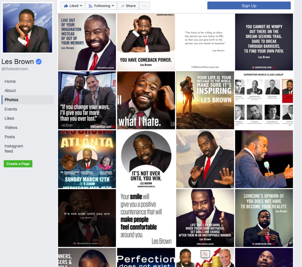 Les Brown กราฟิกแบรนด์โซเชียลมีเดีย