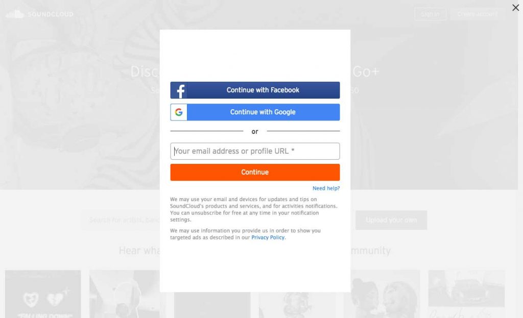 簡単なサインアップフォーム
