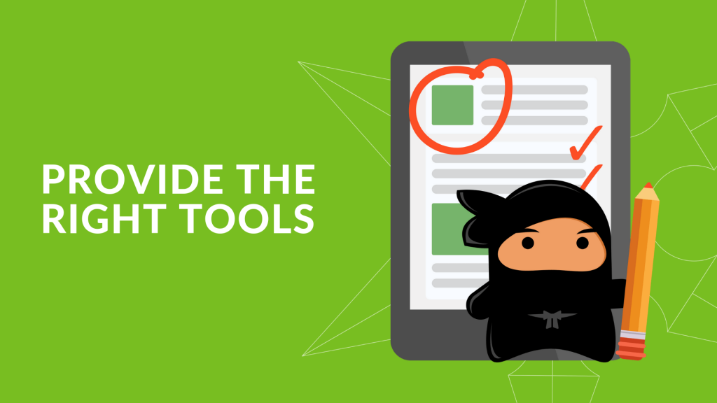 텍스트가 있는 그래픽, 올바른 도구 제공