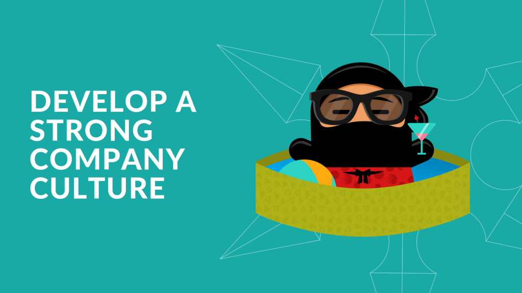 텍스트가 있는 그래픽, 강력한 회사 문화 개발.