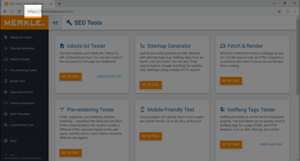 HTTPSを示すURLアドレスバーのスクリーンショット。