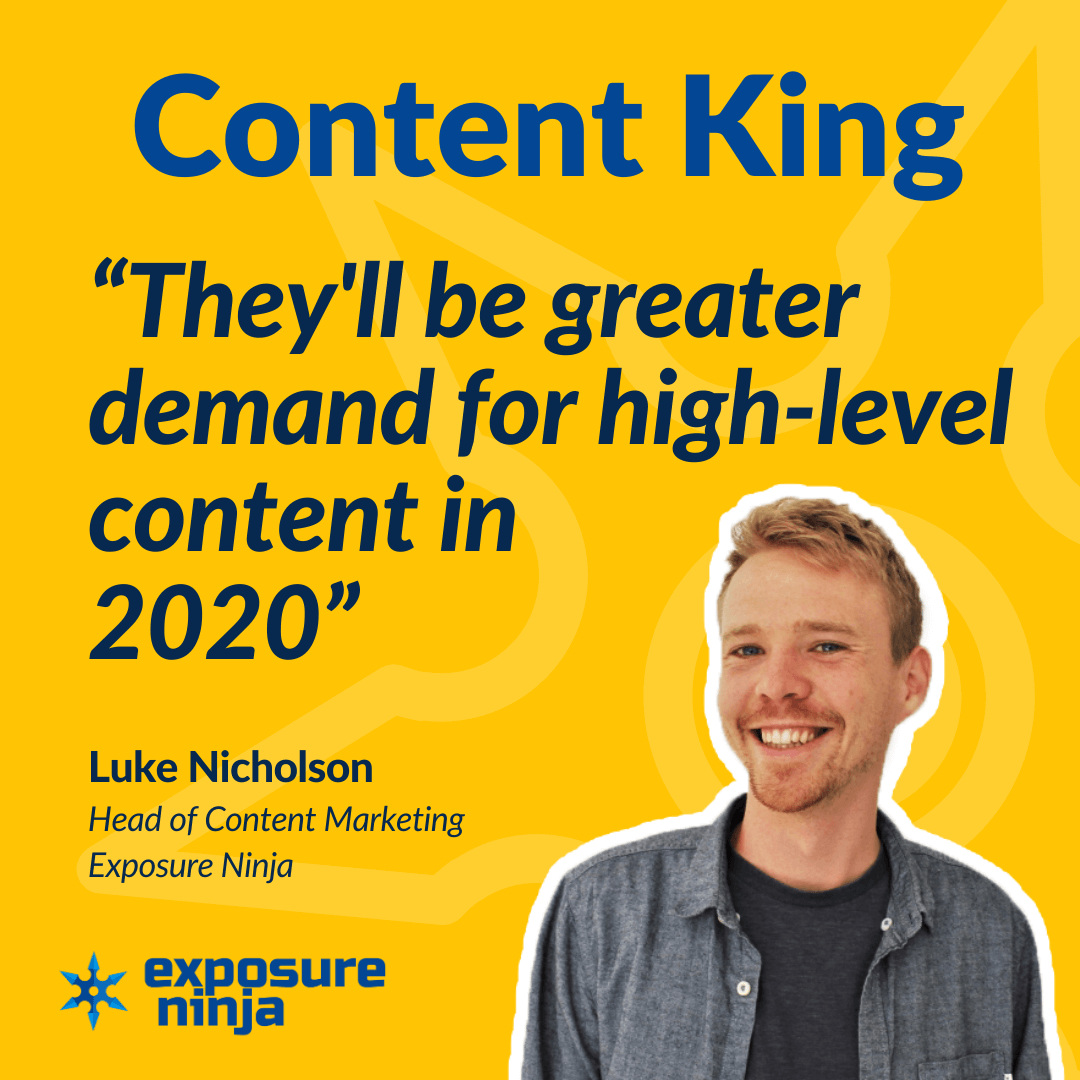Imagen con una cita de Luke Nicholson, director de marketing de contenido