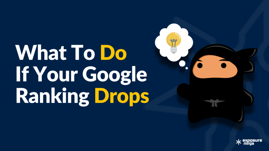 帶有文字的標題圖片，“如果您的 Google 排名下降該怎麼辦”