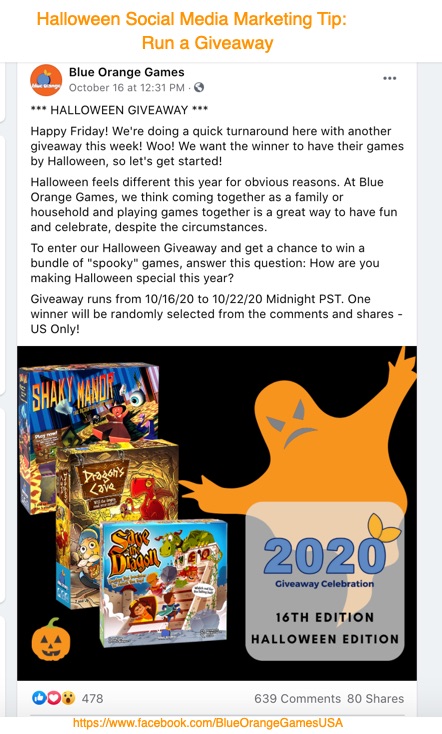 ハロウィーンソーシャルメディアマーケティングのヒント-Giveway
