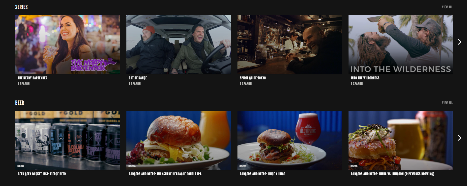 Captura de pantalla de la red BrewDog