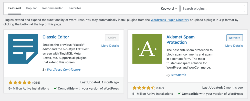 WordPress插件搜索
