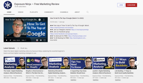 Tangkapan layar dari saluran YouTube Eksposur Ninja