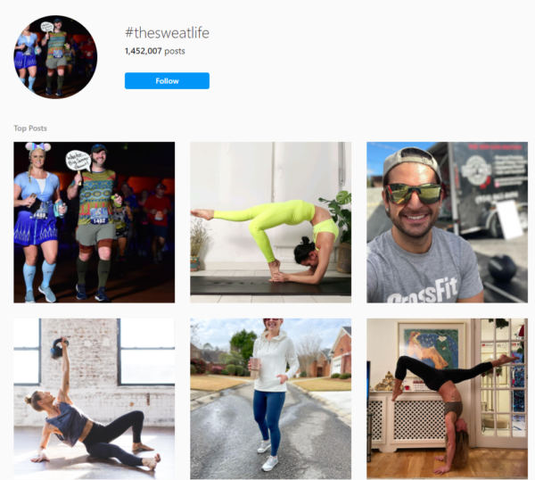 Captura de pantalla de #thesweatlife