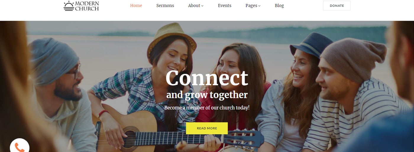 Kilise Web Sitesi İçin Modern Şablon