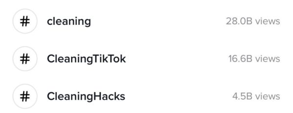 มุมมอง TikTok สำหรับทำความสะอาดแฮชแท็ก