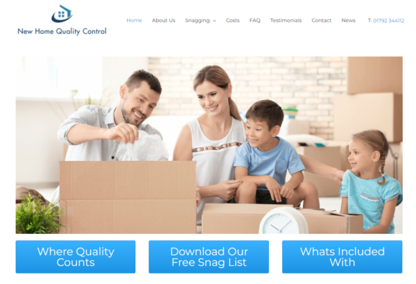 สกรีนช็อตของเว็บไซต์การควบคุมคุณภาพบ้านใหม่